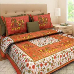 Aura Multi Queen Bedsheets-image-40