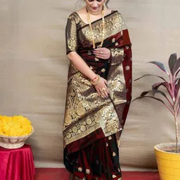 Florence Woven Design Zari Pure Silk Kanjeevaram Saree-51