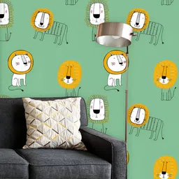 ArtzFolio Printed UV-Resistant Anti-Bacterial Cute Lion Cub Peel & Stick Wallpaper-image-91