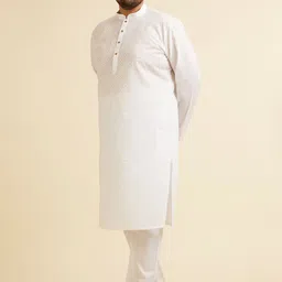 Manyavar Men Regular Thread Work Kurta with Pyjamas image 3