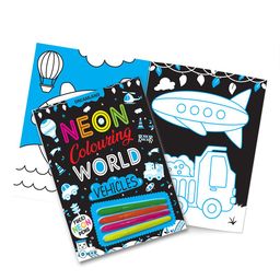Dreamland Vehicles Neon Colouring World Book for Kids Aged 4 to 7 years with Neon Pens-58