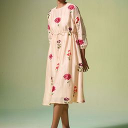 Dressfolk Floral Print Fit & Flare Midi Dress-image-5