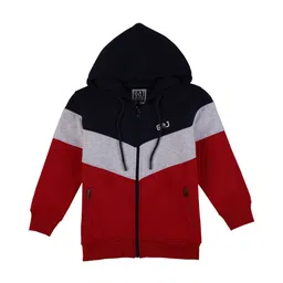 Gini and Jony Boys Hooded Colourblocked Cotton Casual Bomber Jacket-image-22