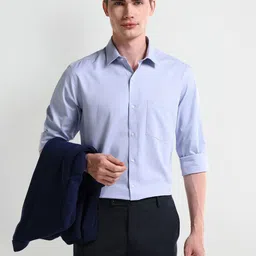 Arrow Men Classic Spread Collar Solid Cotton Formal Shirt-picture-32