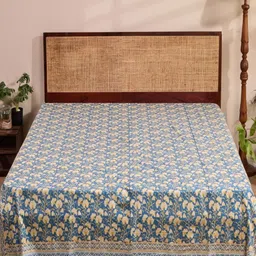 Fabindia Blue Cabana Printed Single SizeBedCover-image-29