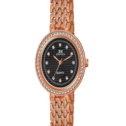Exotica Fashion Women Embellished Dial & Bracelet Style Straps Watch EX-2518-RG Black-image-90