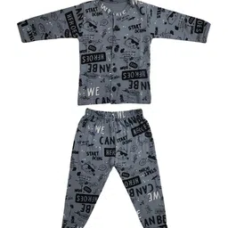Zoom Minimondo Kids-Unisex Pure Cotton Typography Printed Shirt & Pyjamas Night suit-image-50