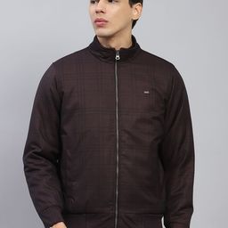 Monte Carlo Men Mock Collar Checked Casual Open Front Jacket-11