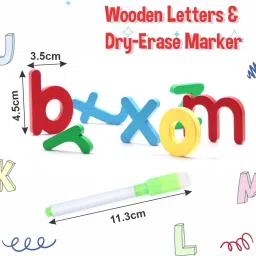 aditi toys Spelling Genius Wooden Alphabet Blocks with 30 Wipe & Clean Cards for Kids image 2