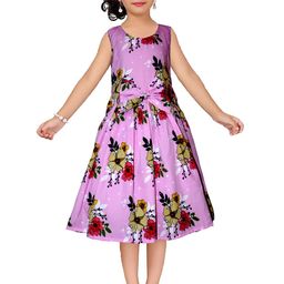 Wish little Girls Floral Print Crepe A-Line Dress-image-59