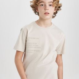 DeFacto Boys Typography Printed Round Neck Cotton T-shirt-image-20