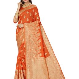 Maroosh Floral Zari Silk Banarasi Saree-image-66