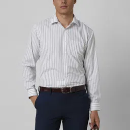 Van Heusen Men Regular Fit Spread Collar Vertical Striped Cotton Formal Shirt-image-65
