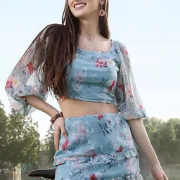 Sera Printed Top With Skirt Co-Ords-picture-3