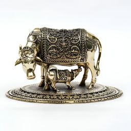 Exotic India Gold-Toned Cow & Calf Religious Figurine Showpiece-image-37