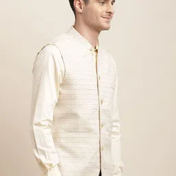 Turtle Men Self Design Nehru Jacket image 3