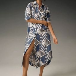 DressBerry Women Geometric Printed Shirt Collar Casual Shirt Dress-image-66