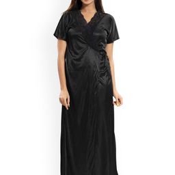 UWNAQA Satin Nightdress With Robe-image-12