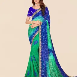 DIVASTRI Bandhani Embroidered Poly Georgette Bandhani Saree-picture-23