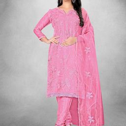 Maroosh Floral Embroidered Organza Unstitched Dress Material-image-78