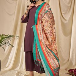 InWeave Women Regular Kurta with Palazzos & With Dupatta-picture-56