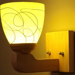 Somil Premium Designer Glass Wall / Night Lamp Elegant & Stylish Dcor Accent for Modern Interiors, color- Yellow, White, Size- 20 X 25 X 22 CM-image-88