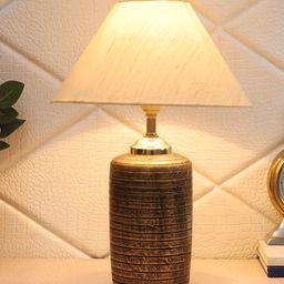 BrightDaisy Beige Terracotta Frusturical Shaped Table Lamp-55