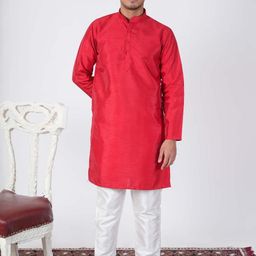 Aadi Shuddh Men Red Kurtas-image-129