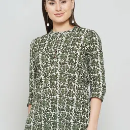 LABEL KASHI Women Floral Print Mandarin Collar Tunics-image-17