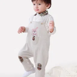 BeBeBum Infants Textured Dungarees With Top-image-5