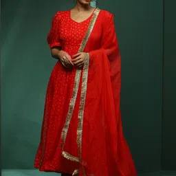 Sangria Printed Kurta & Trouser With Dupatta-45
