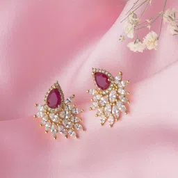 vivinia BY VIDHI MEHRA Gold-Plated Stones Studded Teardrop Shaped Studs-45