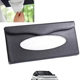 Black Leatherite Rectangle Shape Fancy Design Tissue Dispencer For Car-109 Vehicle Tissue Dispenser-image-61