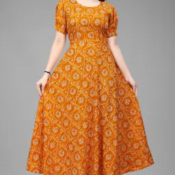 Women A-line Multicolor Maxi/Full Length Dress-image-103