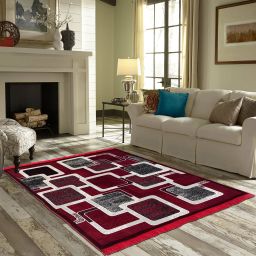 Maroon, Black Chenille Area Rug-image-16