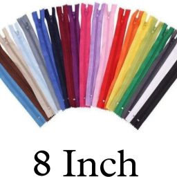 Zipper with Metal Puller - 8 Inch, (Pack of 24 pieces) Multicolor Metal Invisible Zipper-image-6