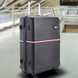 Tommy Hilfiger Solid Hard 4 Wheels 360-Degree Rotation Medium Trolley Bag image 1