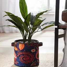 Mona B Oasis Blue & Red Printed Medium Planter-0