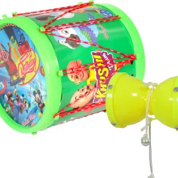 Musical Big Damru(9.5x12.9cm) with long Drum(17.4x17.8cm)-28