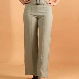 belfry Women Straight Fit Grey Cotton Blend Trousers-picture-34