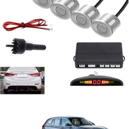 4Silver Parking Sensor With LED Display Increased Safety For Car-308 Universal 4 Silver Reverse Parking Sensor With LED Display For Cars-308 Parking Sensor-image-61