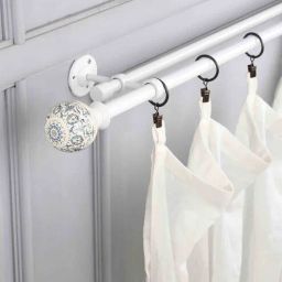 the decor mart Premium 19mm Iron Curtain Rod with Blue Ceramic Finial by TheDecorMart-picture-32