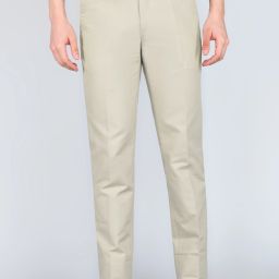 Men Regular Fit Beige Cotton Blend Trousers-image-49