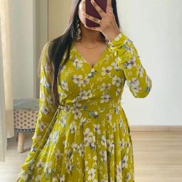 Women Gown Green Maxi/Full Length Dress-image-26