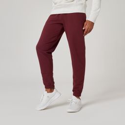 Men's Trackpant Jogger Regular Fit 500 For Gym- Dark Burgundy Red-image-5