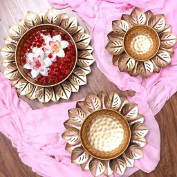 amaya decors Lotus Cut Urli Set Of 3-picture-40