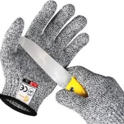 1 Pair Cut Resistant Gloves, Food Grade Kitchen Glove for Hand Safety while Cutting, Cooking, doing Yard Work (Free Size) Synthetic Safety Gloves-image-20