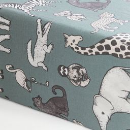 H&M Green Patterned Cotton Fitted Sheet-image-69
