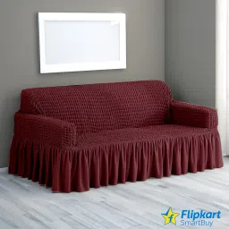 Polyester Plain 3 Seater Sofa Cover-image-46