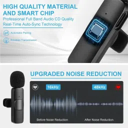 moozmob K9 Wireless Mic for Type C Mobiles for Youtube Dual User Wireless Collar Microphone image 4